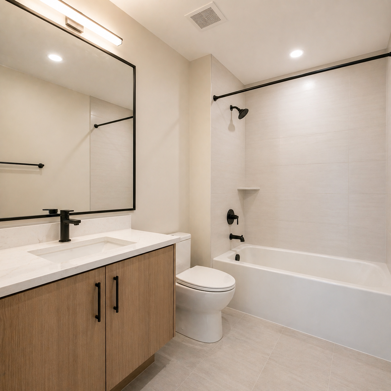 Apartment bathroom cleaned and ready for tenant handoff