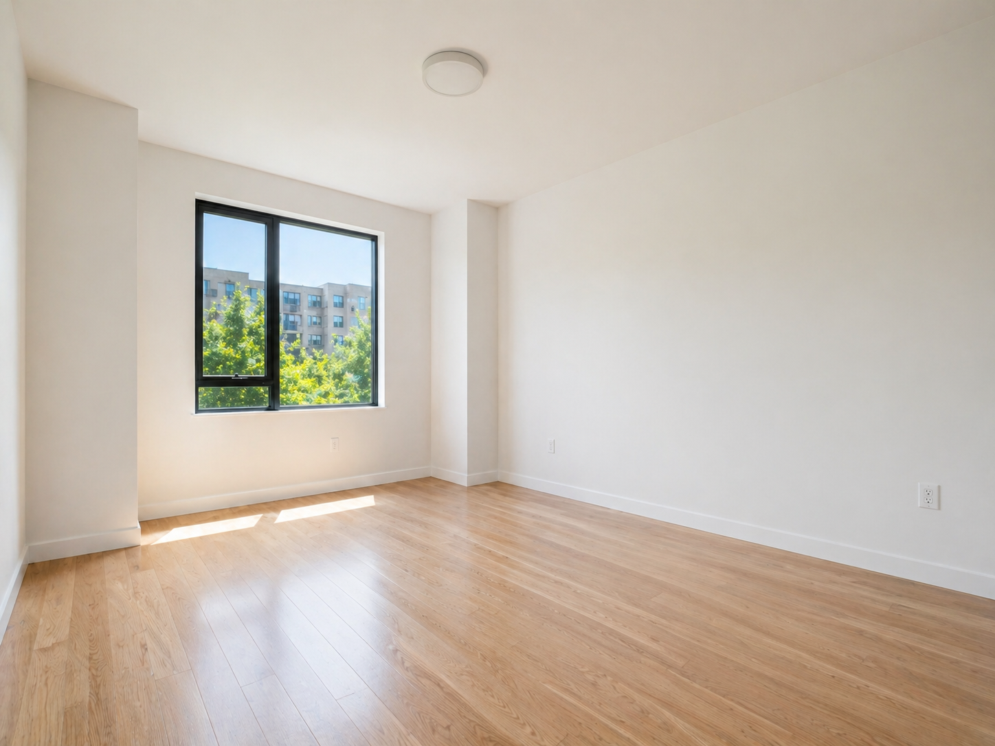 Empty apartment room ready for next tenant after turnover cleaning