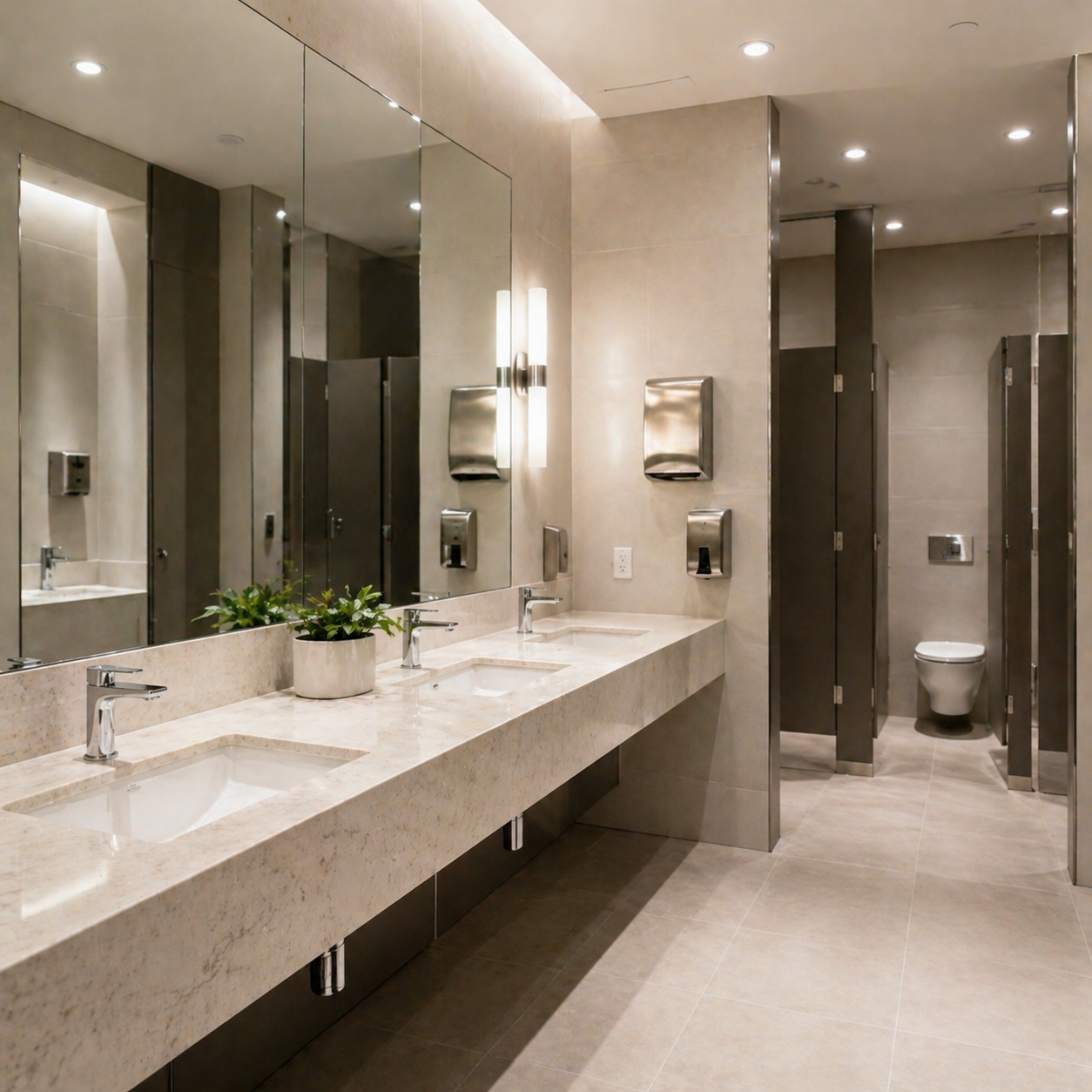 Commercial restroom cleaning by Purelux Cleaning